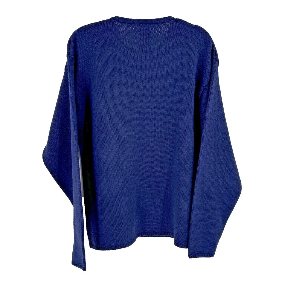 90s Old Navy Wool Blend Sweater Mens Medium Blue V-Neck New Old Stock Preppy NEW